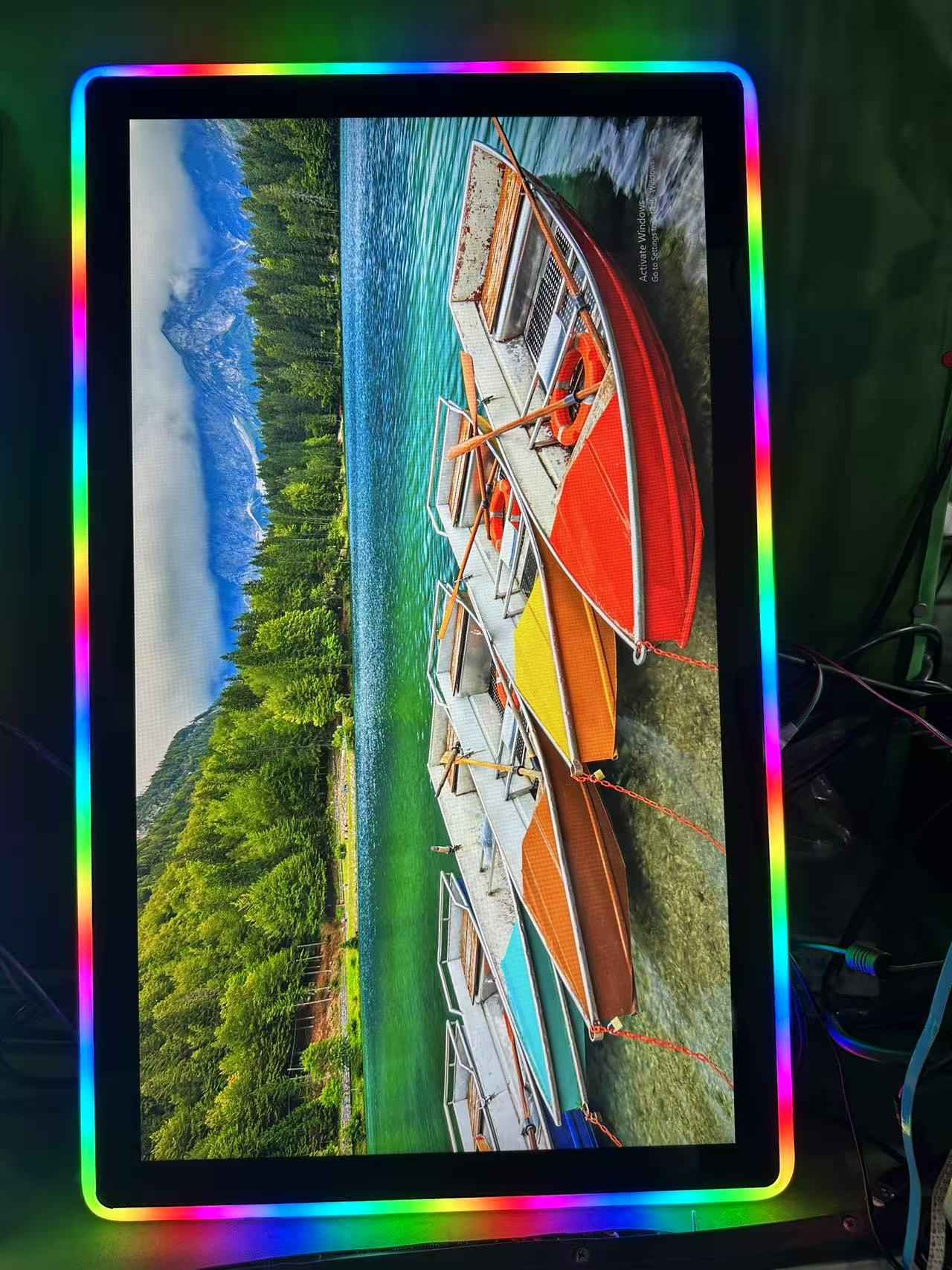 27 -tolline mahtuvuslik puutetundlik ekraaniga mängu monitor RGB LED -ga